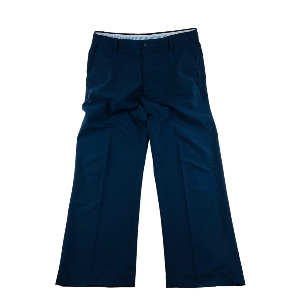 FootJoy FJ Navy Blue Flat Front‎ Polyester Spandex Golf Pants Mens Size 34X31 +1